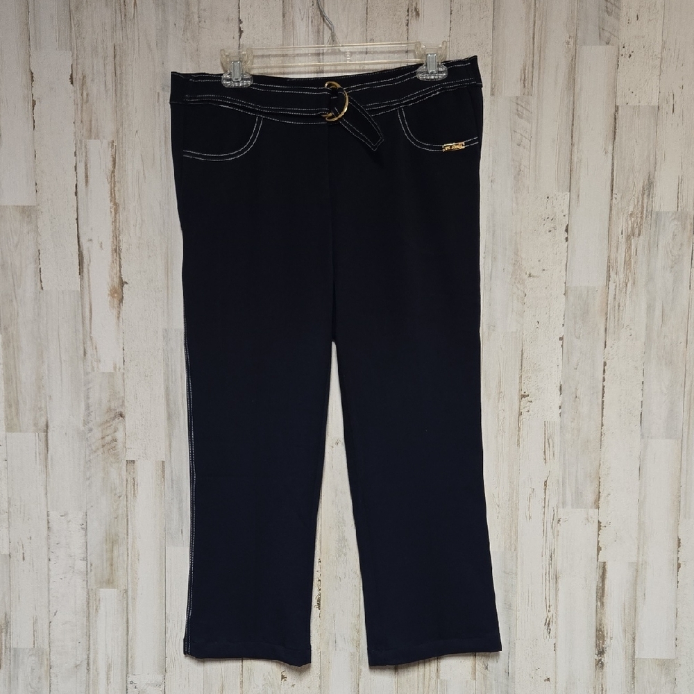 St.John Sport Navy blue belted pants